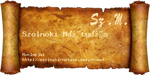 Szolnoki Mátyás névjegykártya